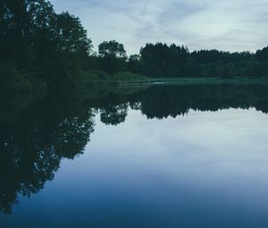 Preview wallpaper river, trees, evening