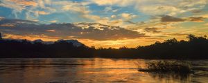 Preview wallpaper river, trees, evening, landscape