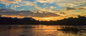 Preview wallpaper river, trees, evening, landscape