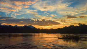 Preview wallpaper river, trees, evening, landscape