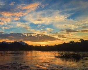 Preview wallpaper river, trees, evening, landscape