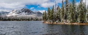 Preview wallpaper river, trees, island, mountains, nature