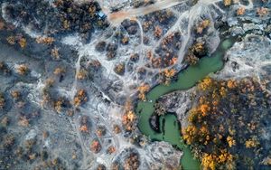 Preview wallpaper river, trees, landscape, nature, aerial view
