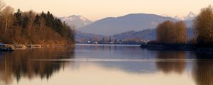 Preview wallpaper river, trees, mountains, nature