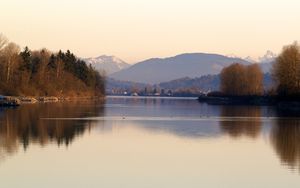 Preview wallpaper river, trees, mountains, nature