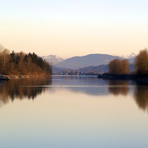 Preview wallpaper river, trees, mountains, nature