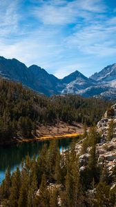 Preview wallpaper river, trees, mountains, landscape