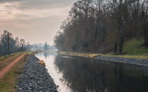 Preview wallpaper river, trees, reflection, nature