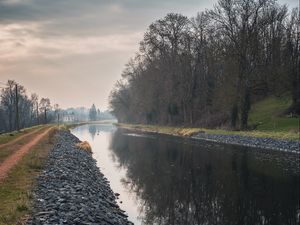 Preview wallpaper river, trees, reflection, nature