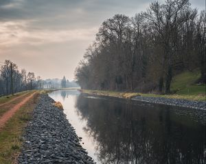 Preview wallpaper river, trees, reflection, nature