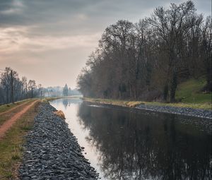 Preview wallpaper river, trees, reflection, nature