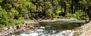 Preview wallpaper river, trees, rock, nature