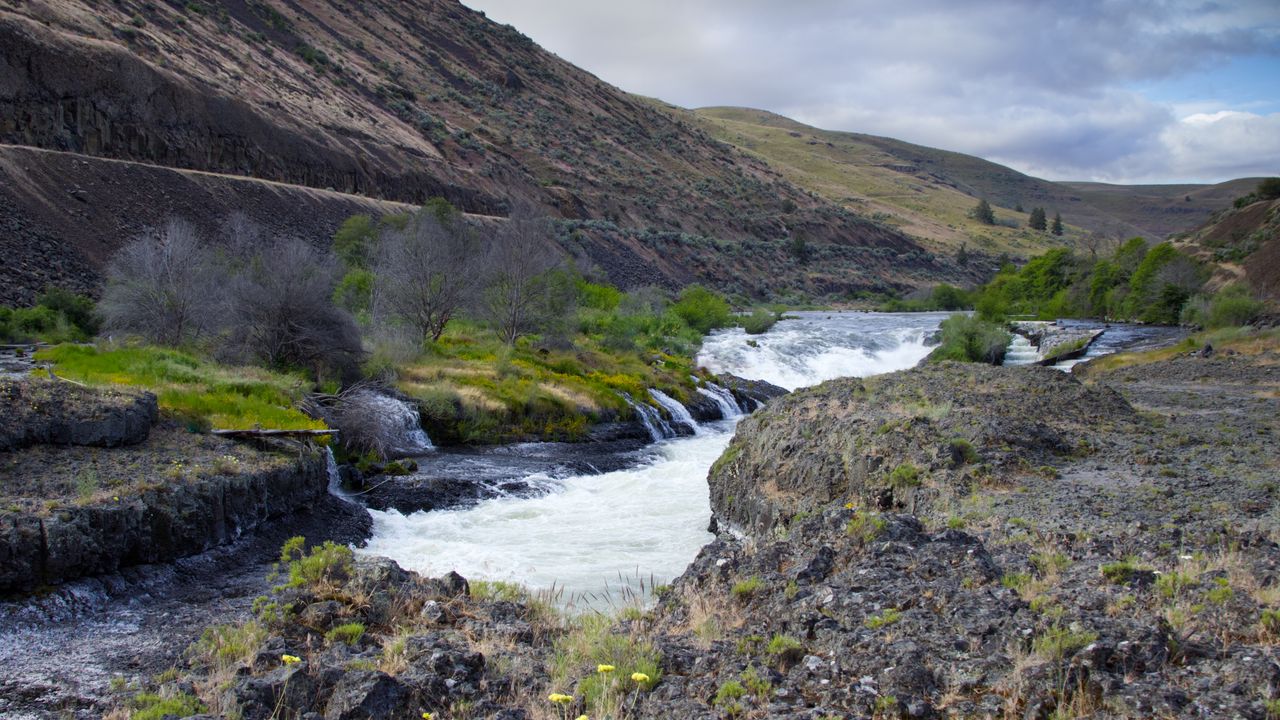 Wallpaper river, valley, landscape, nature, trees