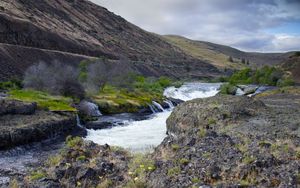 Preview wallpaper river, valley, landscape, nature, trees