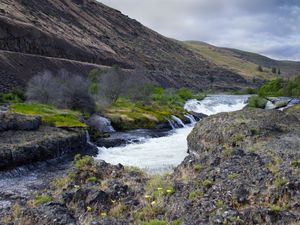 Preview wallpaper river, valley, landscape, nature, trees