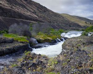 Preview wallpaper river, valley, landscape, nature, trees