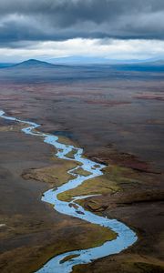 Preview wallpaper river, valley, mountains, landscape, nature