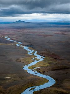Preview wallpaper river, valley, mountains, landscape, nature