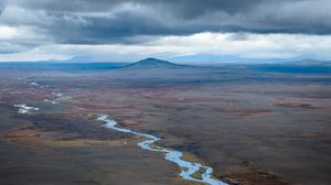 Preview wallpaper river, valley, mountains, landscape, nature