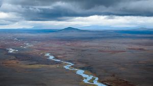 Preview wallpaper river, valley, mountains, landscape, nature