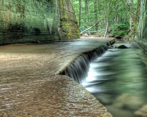 Preview wallpaper river, walls, stones, jungle