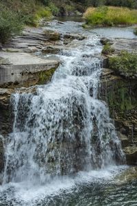 Preview wallpaper river, water, cascade, waterfall, stones, nature