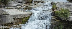 Preview wallpaper river, water, cascade, waterfall, stones, nature