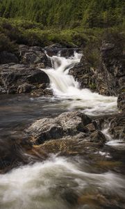 Preview wallpaper river, water, cascade, stones, nature