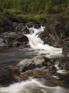 Preview wallpaper river, water, cascade, stones, nature