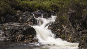 Preview wallpaper river, water, cascade, stones, nature