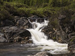 Preview wallpaper river, water, cascade, stones, nature