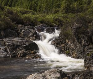 Preview wallpaper river, water, cascade, stones, nature
