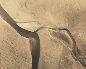 Preview wallpaper river, water, sand, aerial view