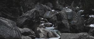 Preview wallpaper river, waterfall, stones, current