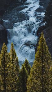 Preview wallpaper river, waterfall, trees, water