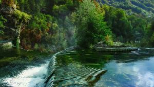 Preview wallpaper river, waterfall, water, foam, splashes, landscape