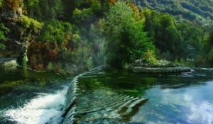Preview wallpaper river, waterfall, water, foam, splashes, landscape