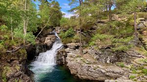Preview wallpaper river, waterfall, water, rocks, landscape