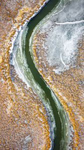 Preview wallpaper river, winding, aerial view, landscape, nature