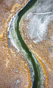 Preview wallpaper river, winding, aerial view, landscape, nature
