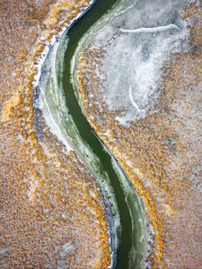 Preview wallpaper river, winding, aerial view, landscape, nature