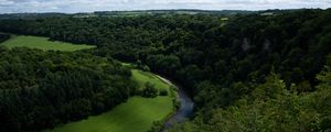 Preview wallpaper river, winding, trees, bushes