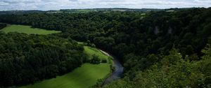 Preview wallpaper river, winding, trees, bushes