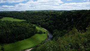 Preview wallpaper river, winding, trees, bushes