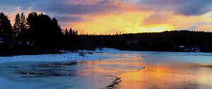 Preview wallpaper river, winter, ice, snow, landscape