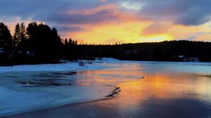 Preview wallpaper river, winter, ice, snow, landscape