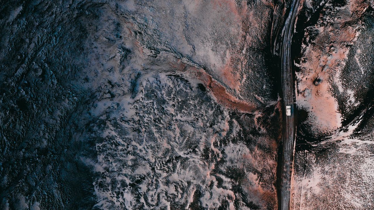 Wallpaper road, aerial  view, relief