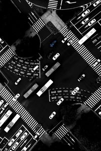 Preview wallpaper road, aerial view, bw