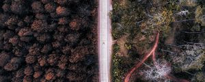 Preview wallpaper road, aerial view, forest, trees, indonesia