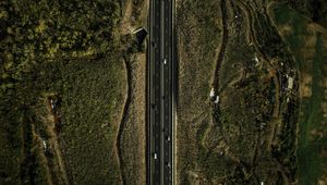 Preview wallpaper road, aerial view, land, landscape